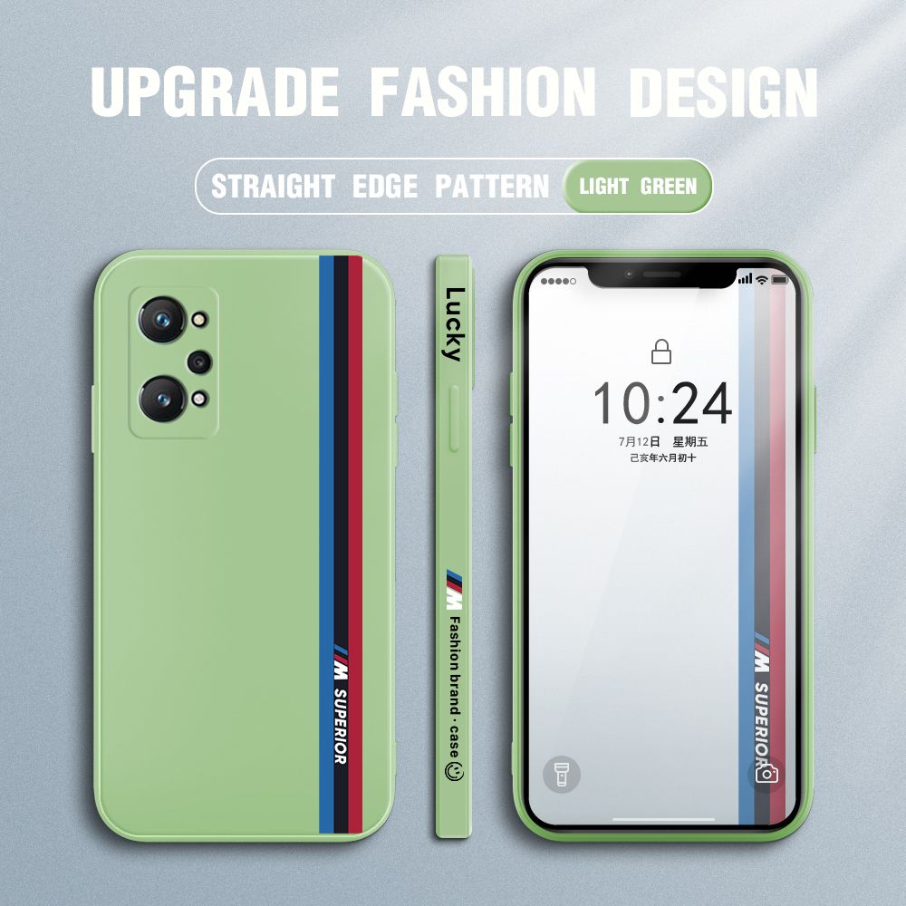 Jizetin for Realme GT Neo2 Back Cover Simple Graffiti Track Side Design Liquid Silicone Phone Case Soft Full Camera Protect Phone Cases