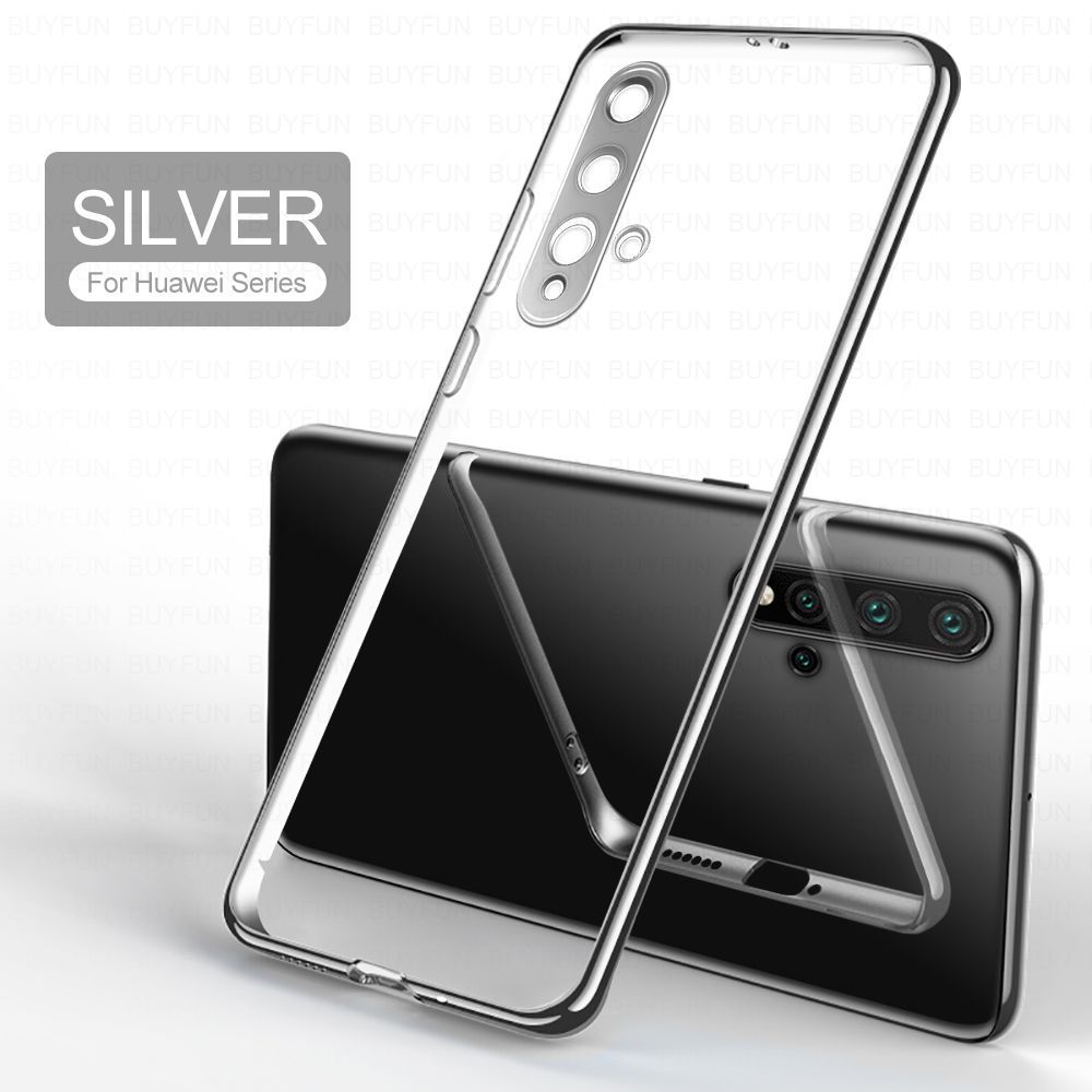 Clear Silicone Case For Nova 5t 5i 5 Pro Case 3D Laser Plating Soft TPU Bright Crystal Back Cover For Huawei Nova 7Se 7 Pro 6 Phone Cases