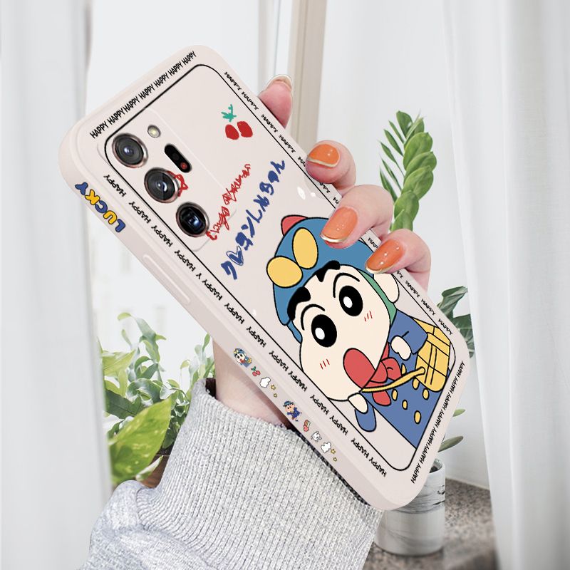 AMORVOR for Samsung Galaxy Note 20 Ultra Back Cover Cartoon Shin-chan Action Kamen Side design Soft Case Liquid Silicone Phone Cases