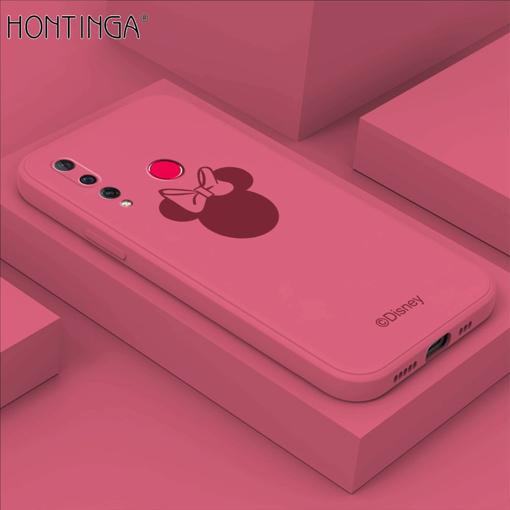 Hontinga for Huawei Nova 4 Case Cartoon Mouse Phone Case Soft Square Edge Silicone Cases Full Lens Cover Shockproof Protection Cover