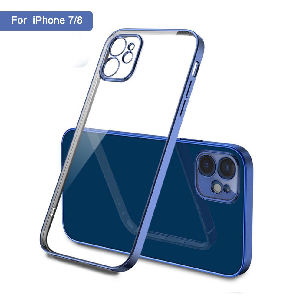 Luxury Lens Protector Transparent Silicone Case For iPhone 8 Plus/iPhone 7 Plus/iPhone 6S/6 Plus Case Plated Color Soft Slim Shockproof Cover with durability