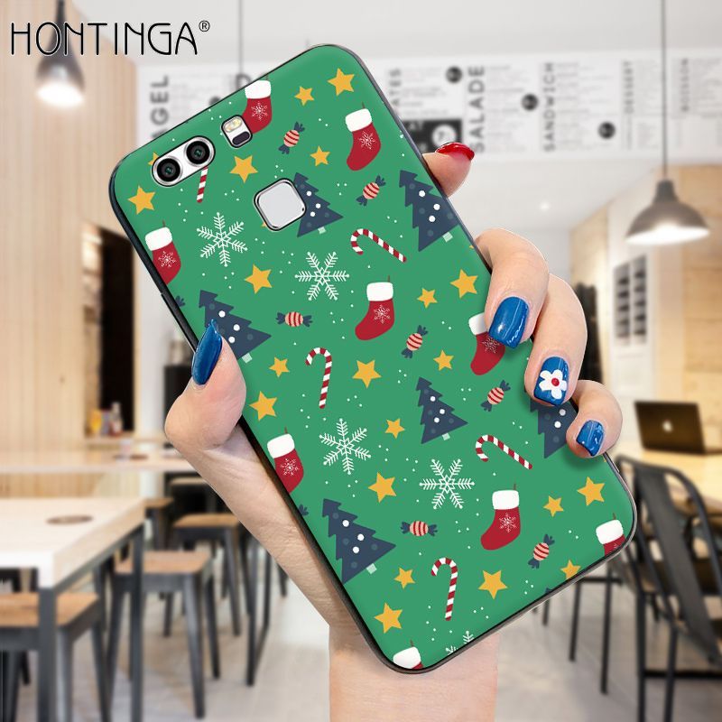 Hontinga for Huawei P9 Plus Case Merry Christmas Gifts for Girls Boys Phone Cover Shockproof Soft Silicone TPU Cases