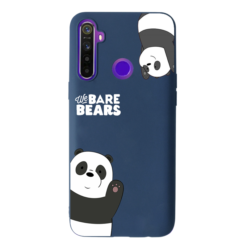 Cartoon Ice Brown Bear Silicone Matte Soft Case Cute Phone Casing OPPO A12e A12S A11K A37/NEO9 A59/F1S A39 A83 F5 F7 F9/F9Pro A3S/A5 A5S/AX5S/A7 F11Pro A71 A12 A52 A72 A92 A5 A9  A1K Realme C1 C2 C3 Realme 5 5S 5i 6i