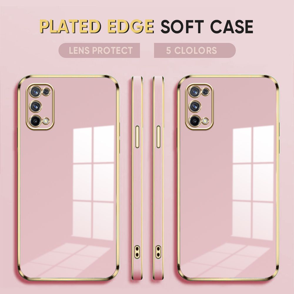 Luxury 6D Plating Case for Realme X7 Soft Silicone Square Frame Back Cover Shiny Bling Phone Cases