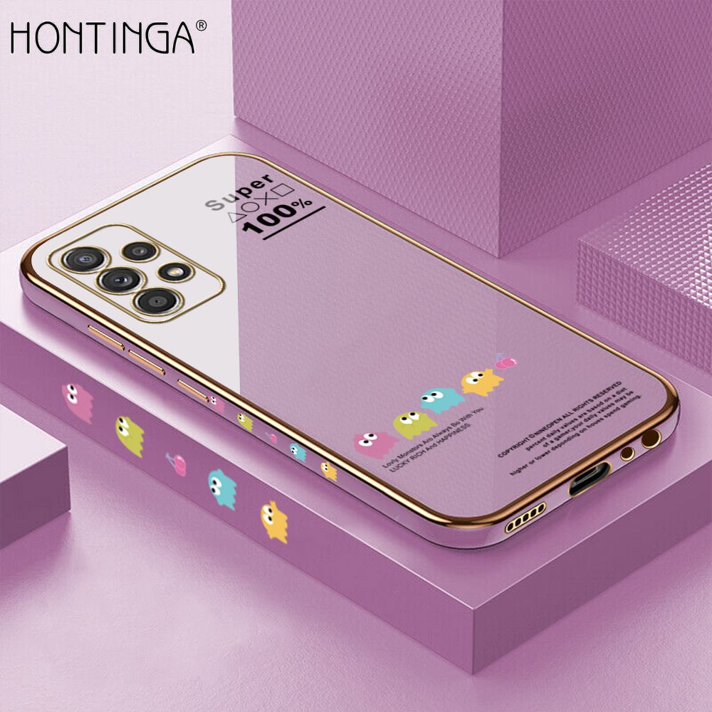 Hontinga for Samsung A52 5G / 4G Back Cover Luxury 6D Plating Cute Game Mobs Side Pattern Case Soft Silicone Square Phone Cases