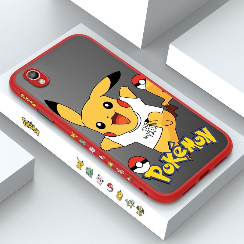 ZeroQiQi for OPPO NEO 9 Case White Clothes Pikachu Side Printing Cover Frosted Ultra Thin Protective Anti Fall Phone Case
