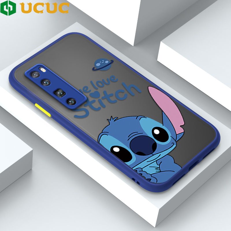 UCUC for Huawei Nova 7 Pro Back Cover Peeping Stitch Frosted Transparent Hard Phone Case Thin Shockproof Full Cover Camera Protect Case