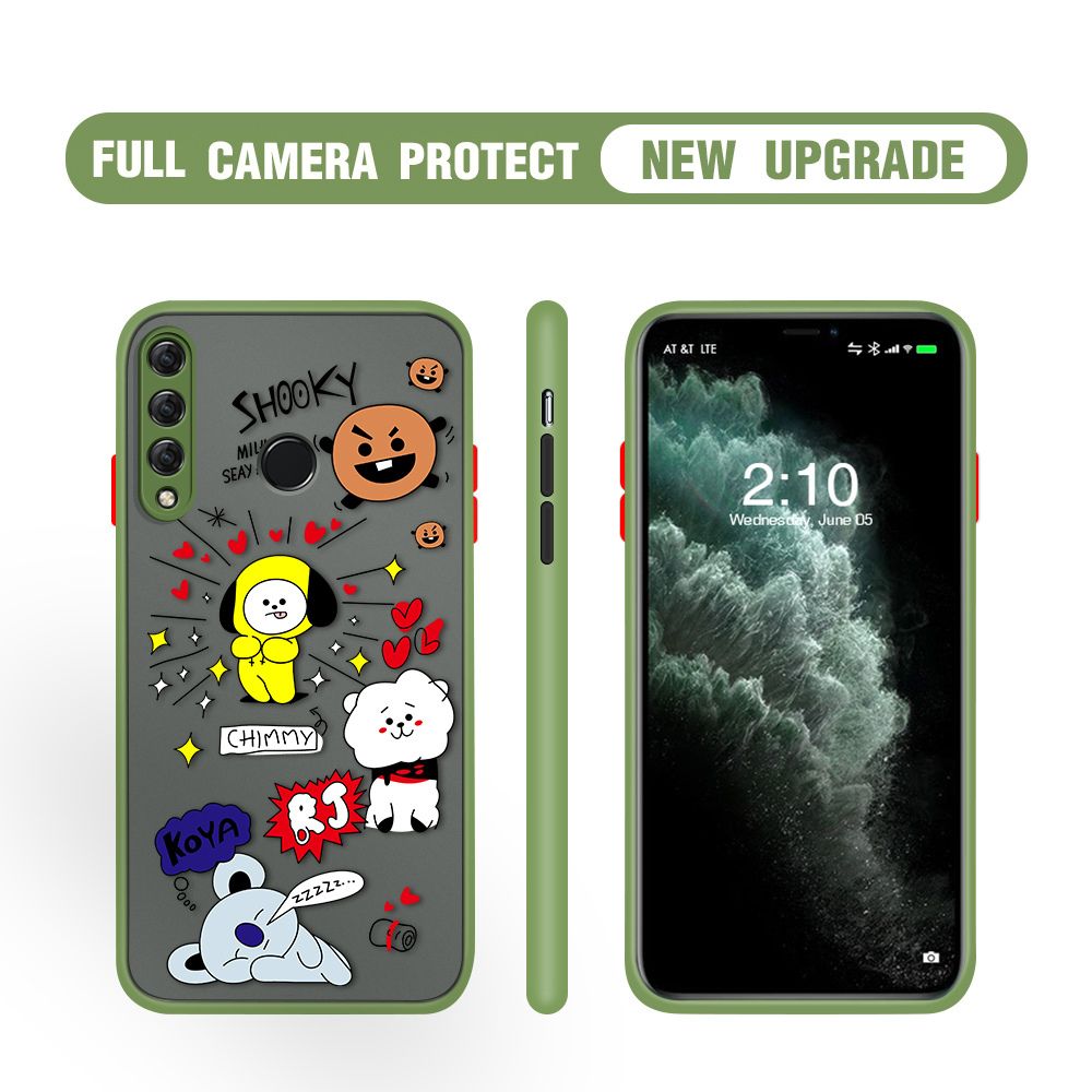 Hontinga for Huawei Y9 Prime 2019 Case Cute Cartoon Animals Camera Shockproof Protection Casing Edge Frosted Transparent Phone Cover