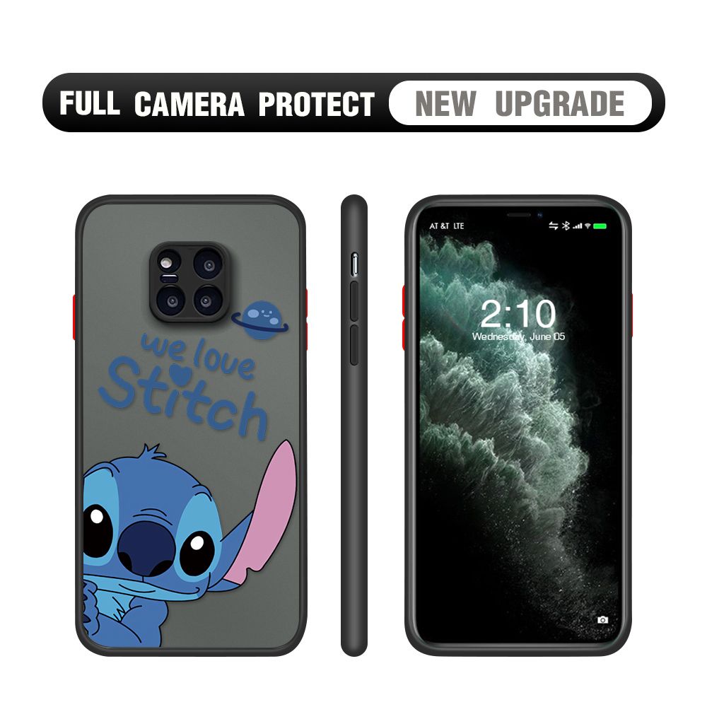 Hontinga for Huawei Mate 20 Pro Case Cute Cartoon Cases Edge Frosted Transparent Phone Cover
