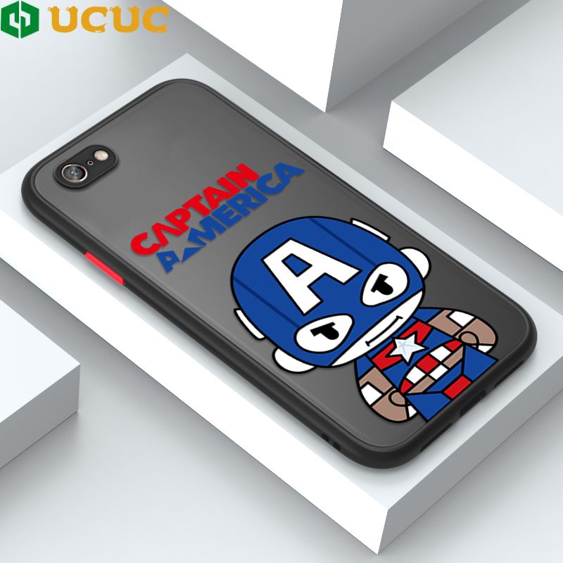 UCUC for OPPO A71 Back Cover Captain America Frosted Transparent Hard Phone Case Thin Shockproof Full Cover Camera Protect Case
