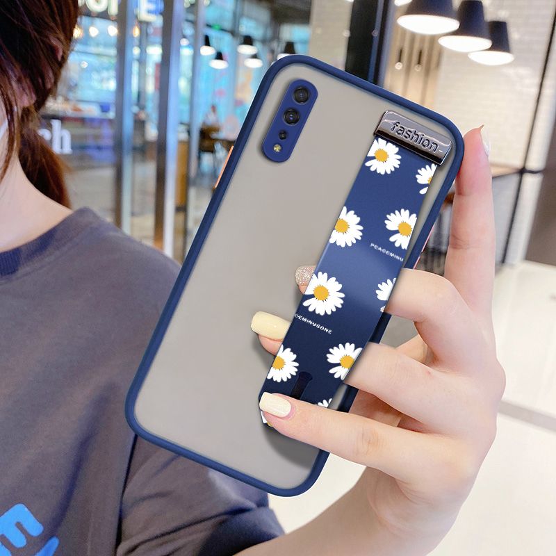 UCUC for Vivo S1 Wrist Strap Case INS Style Small Fresh Daisies Wristband Printing Cover Shockproof Frosted Phone Case