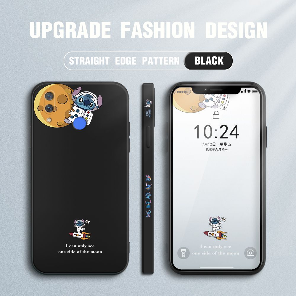 Jizetin for Huawei Nova 3i Case Side Design Phone Cover  Astronaut Stitch Cover Square Edge Pattern Liquid Silicone Trend Case