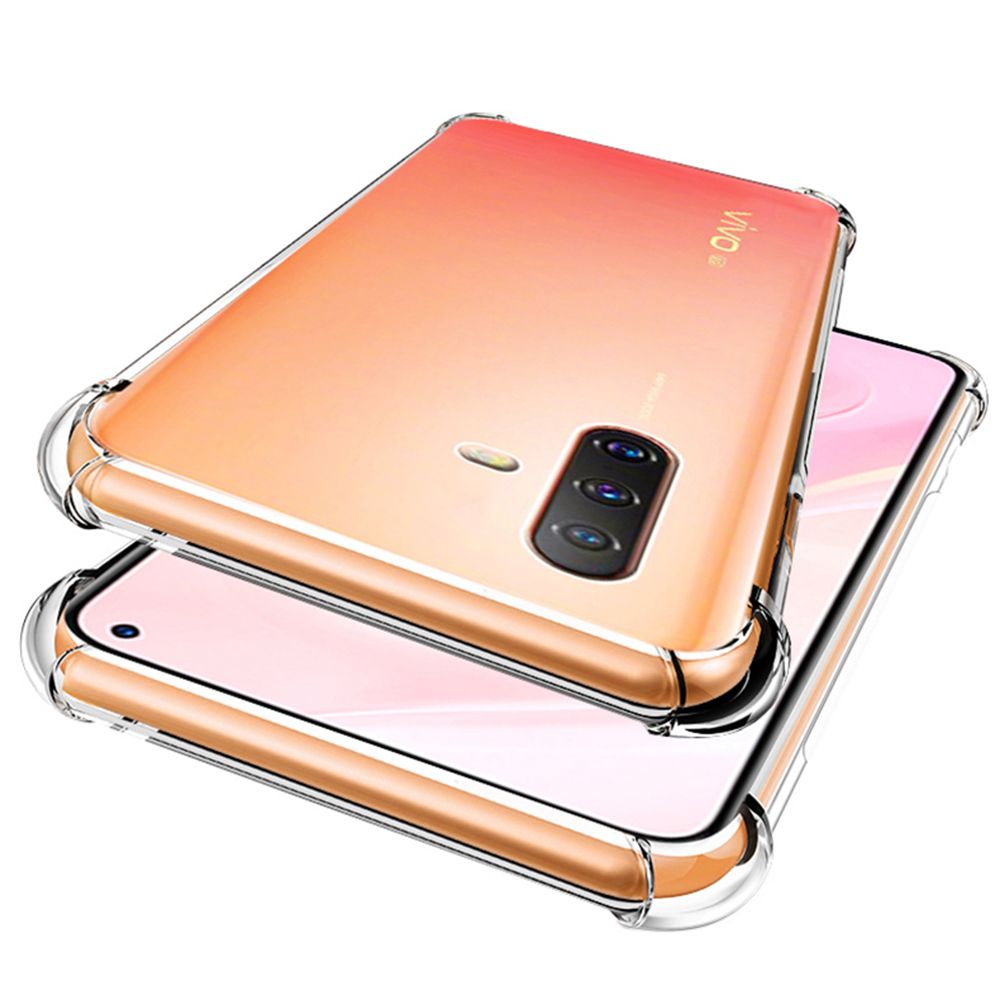 For VIVO X30 Phone Case Transparent Soft Gel TPU Reinforced Corners Cushion Bumper Shockproof Drop Protection Case Cover