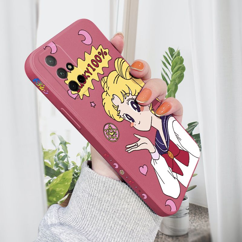 AMORVOR for Honor 30S Back Cover Anime Super Sailor Moon Side design Soft Case Liquid Silicone Phone Cases