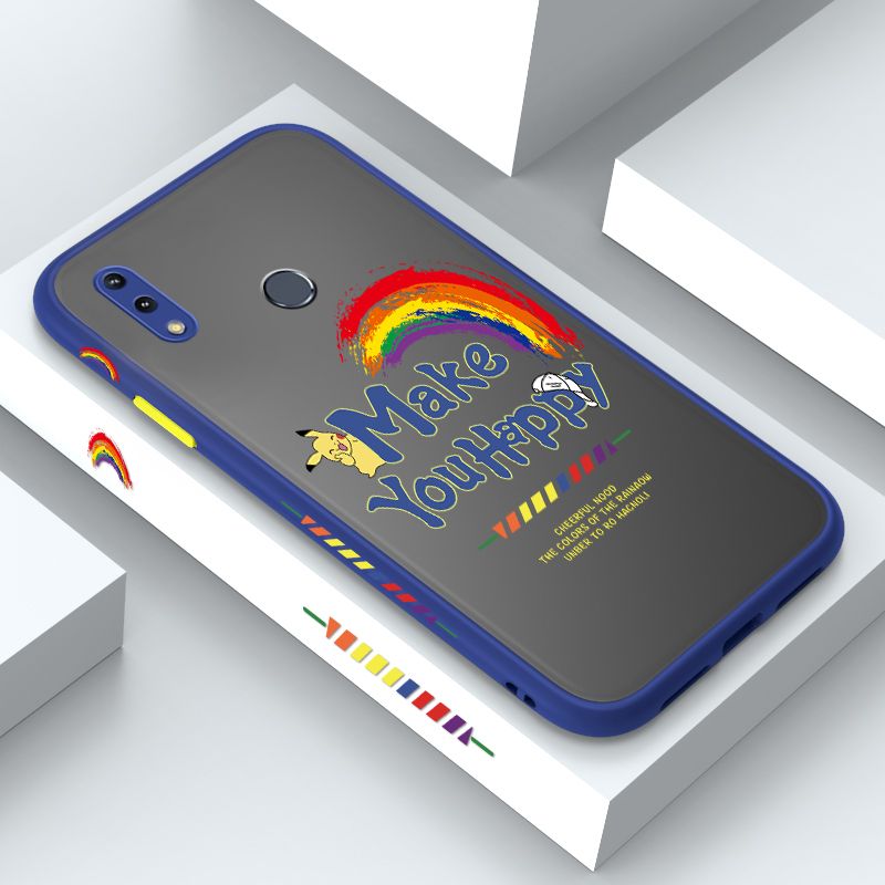 ZeroQiQi for ASUS Max M2 Case Creative Cartoon Rainbow Pikachu Side Printing Cover Frosted Ultra Thin Protective Anti Fall Phone Case