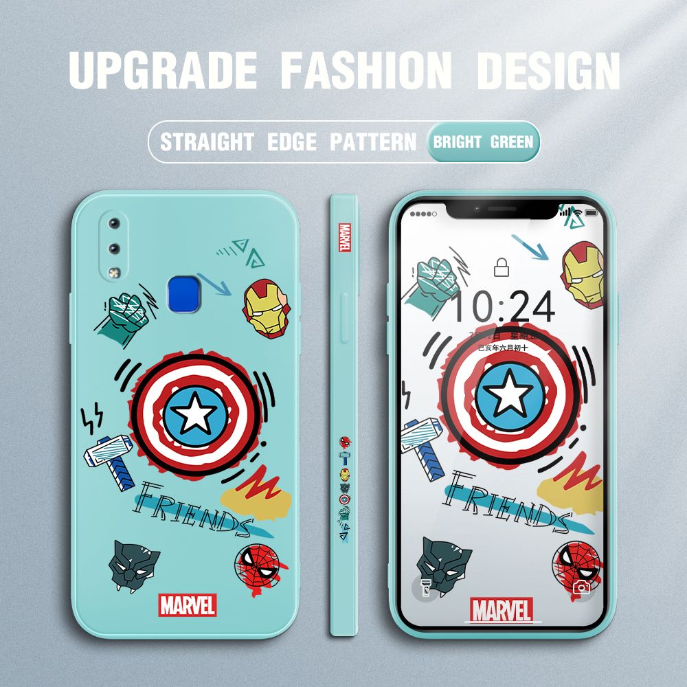 Jizetin for Vivo Y91 / Y95 Back Cover Hero Props Side Design Liquid Silicone Phone Case Soft Full Camera Protect Phone Cases