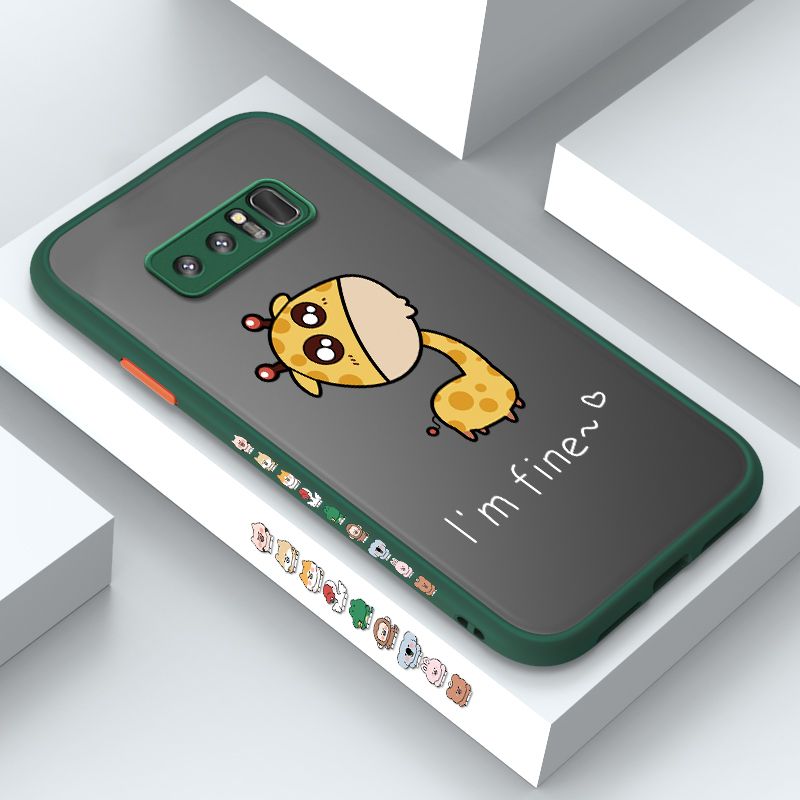 ZeroQiQi for Samsung Note 8 Case Cute Funny Giraffe Side Printing Cover Frosted Ultra Thin Protective Anti Fall Phone Case