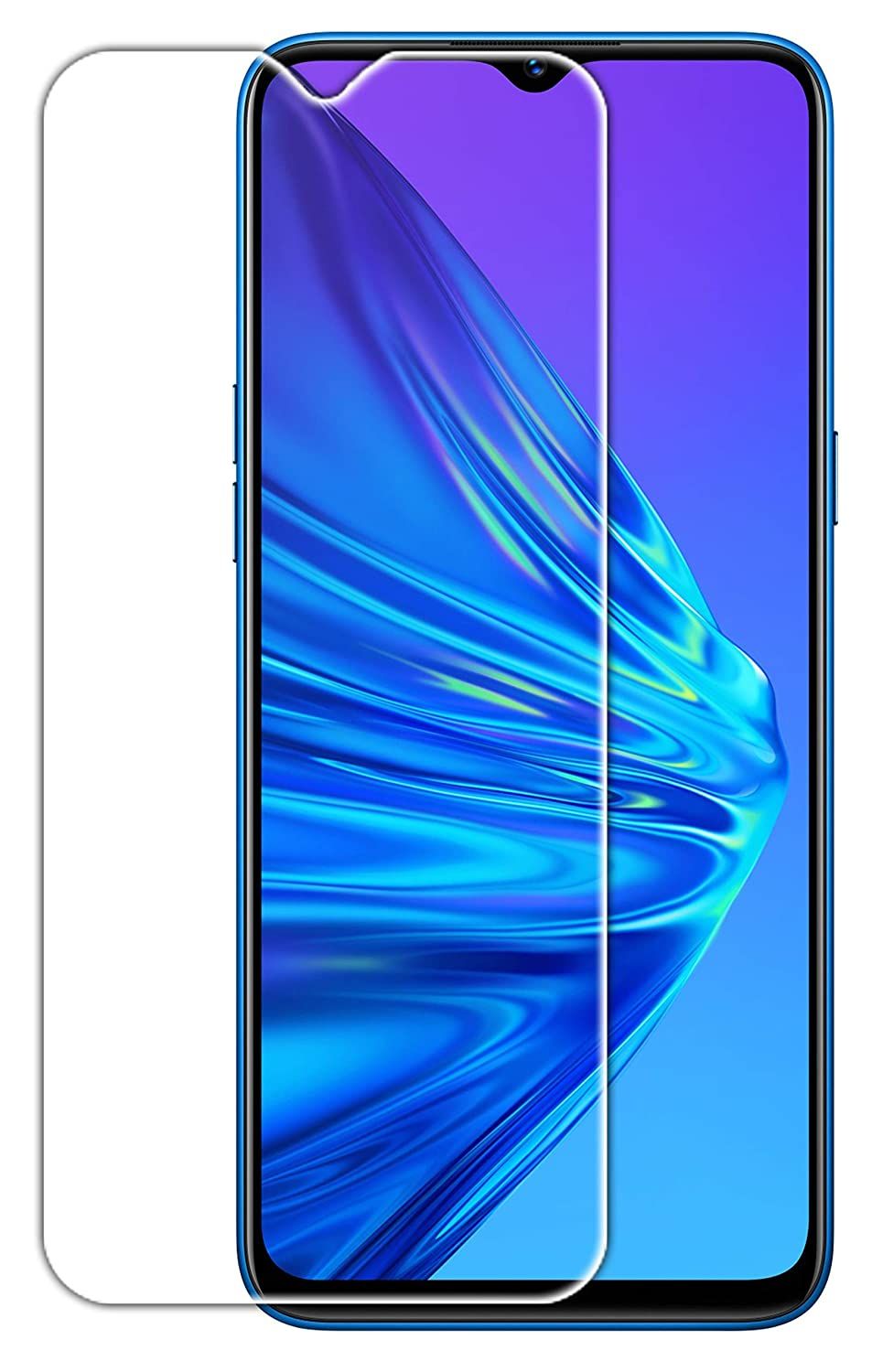 Realme 5 Perfect Protection Tempered Glass Compatible With Screen Protector 2.5D -Transparent