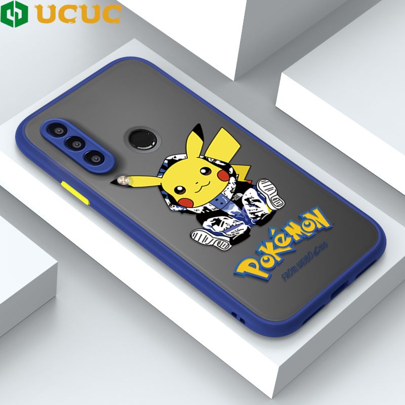 UCUC for Huawei Y7P Back Cover Wrapped Pikachu Frosted Transparent Hard Phone Case Thin Shockproof Full Cover Camera Protect Case