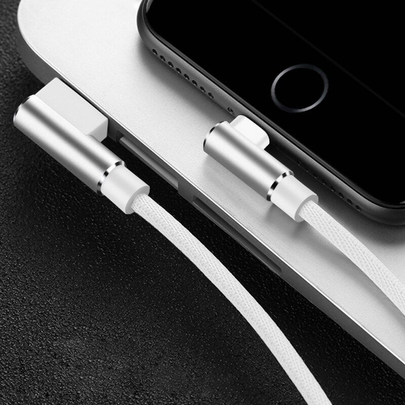 90 Degree Data USB Charger Cable For iPhone 6 S 6S 7 8 Plus 5 5S SE X XR XS Max iPad i Phone Long 1M 2M 3M Fast Charge Wire Cord