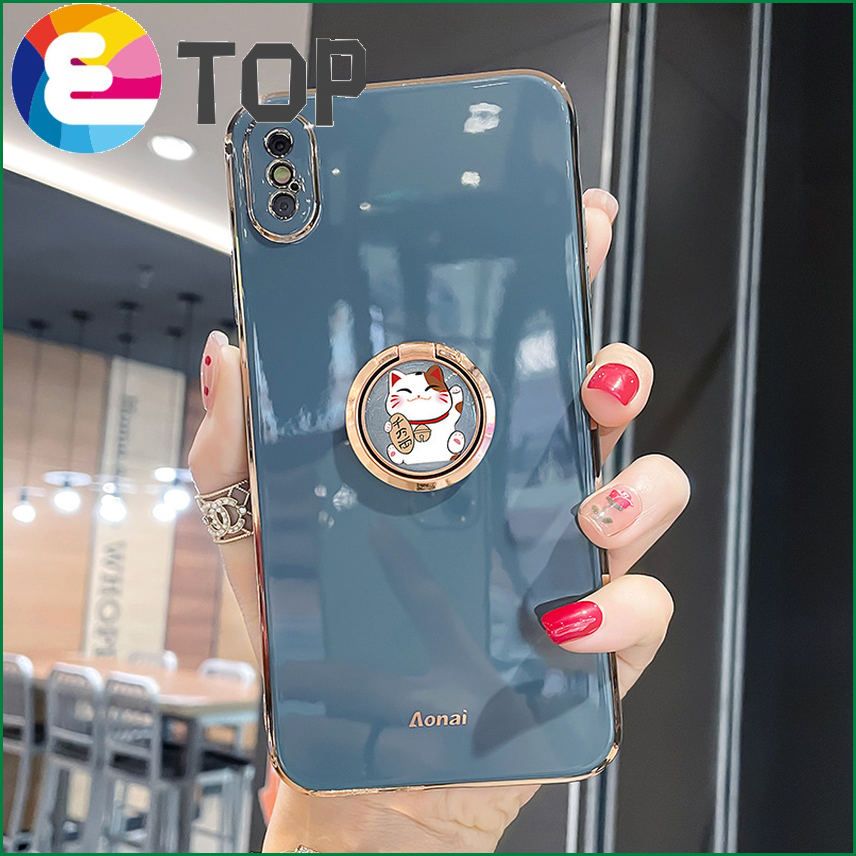 Suitable for apple x mobile phone shell  ring bracket iPhonexsmax silicone 7p protective sleeve 8plus shell