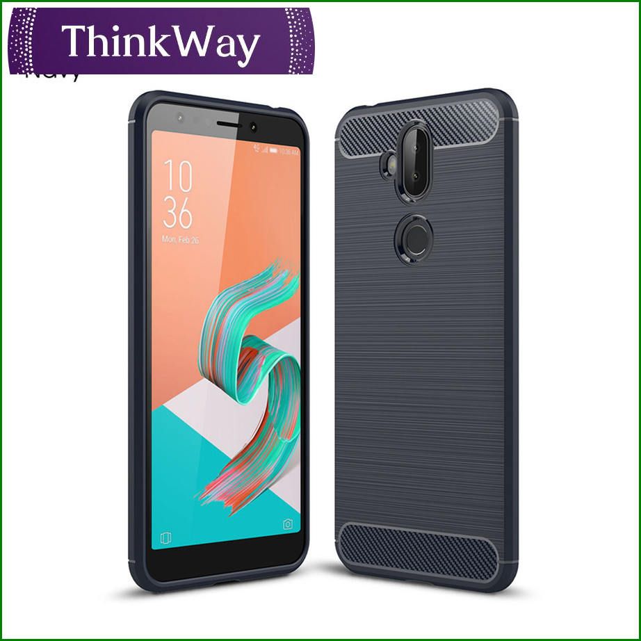 Carbon Fiber Protective Cover Silicone Full Protection Airbag Anti-Drop Business Phone Case For Zenfone max/ZB555KL & Zenfone MAX pro / ZB601KL