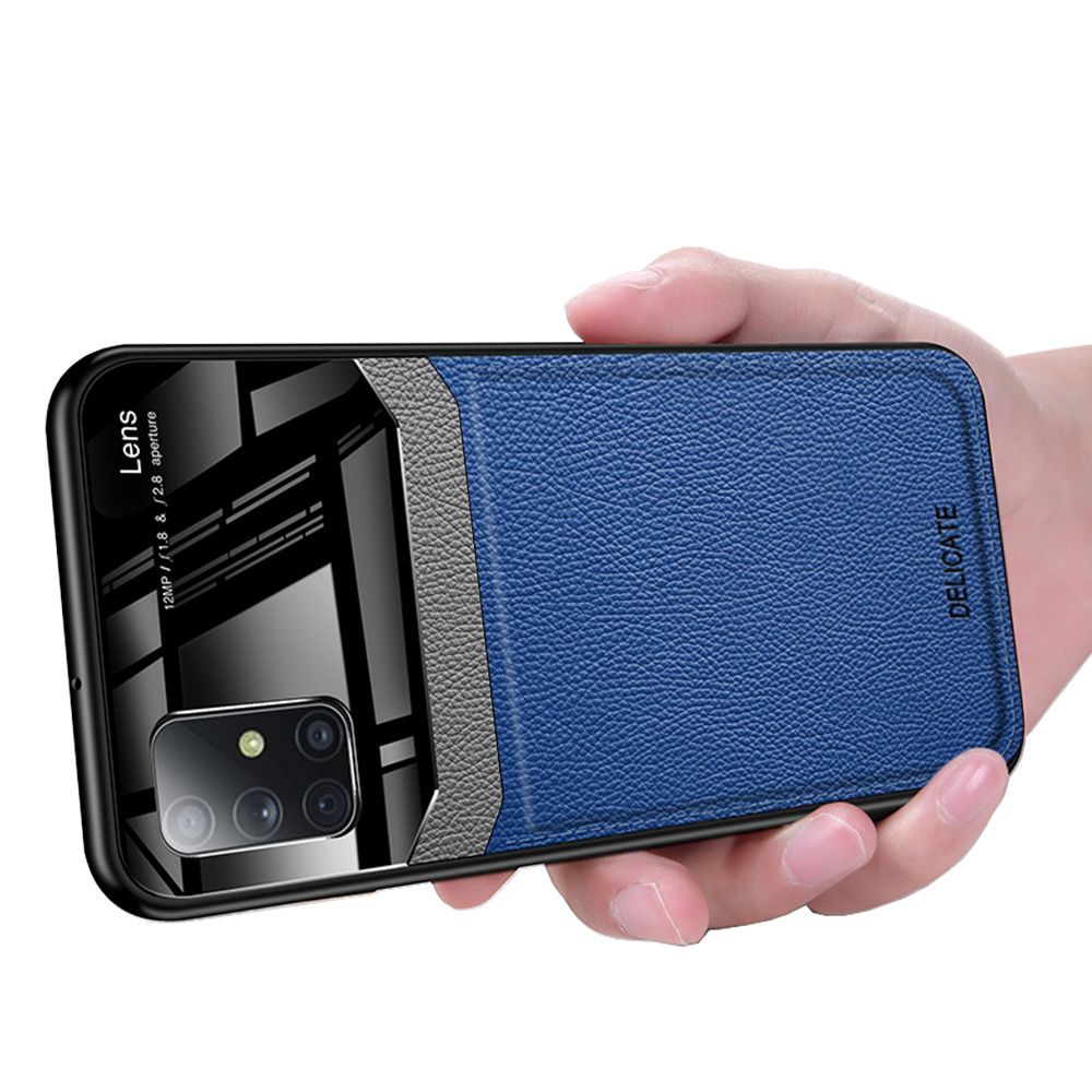 Case For Samsung Galaxy A51 Leather Mirror Tempered Glass Shockproof Phone Back Cover