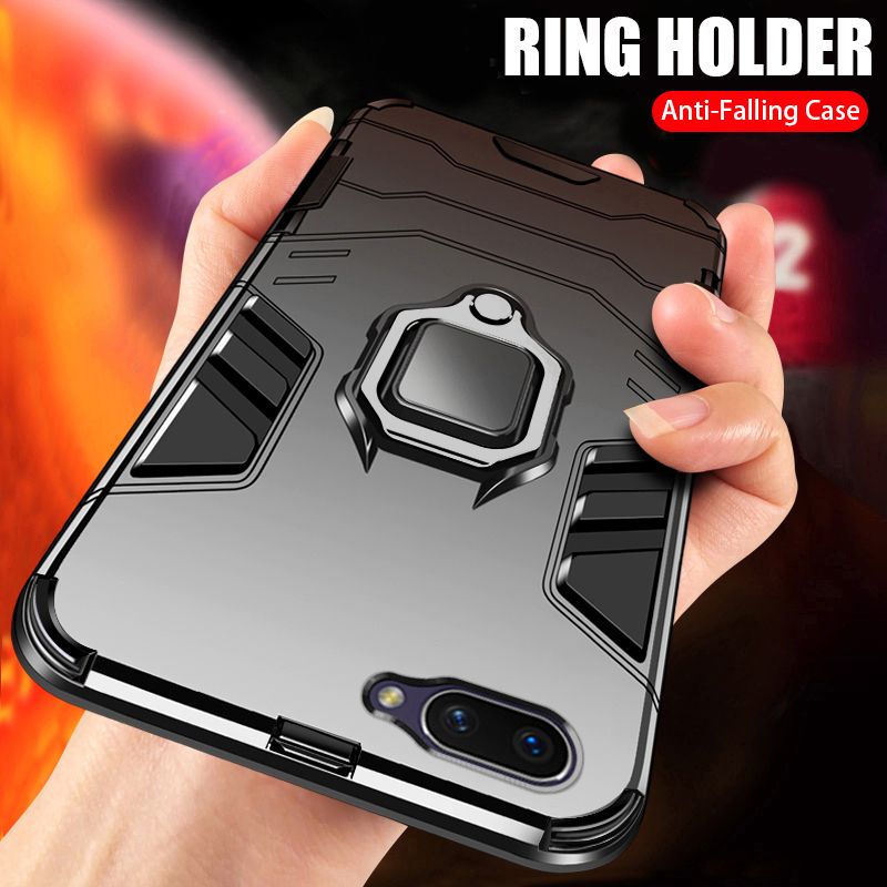 For OPPO A31 A52 A53 A91 A92 A12 A12e A7 A5s A3s A1k A9 2020 A5 2020 Reno3 Reno3 Pro Reno4 Reno4 Pro F9 Case, Shockproof Armor Phone Cases with Magnetic Car Mount Stand Holder Hybrid Soft Rubber Hard Casing Back Cover