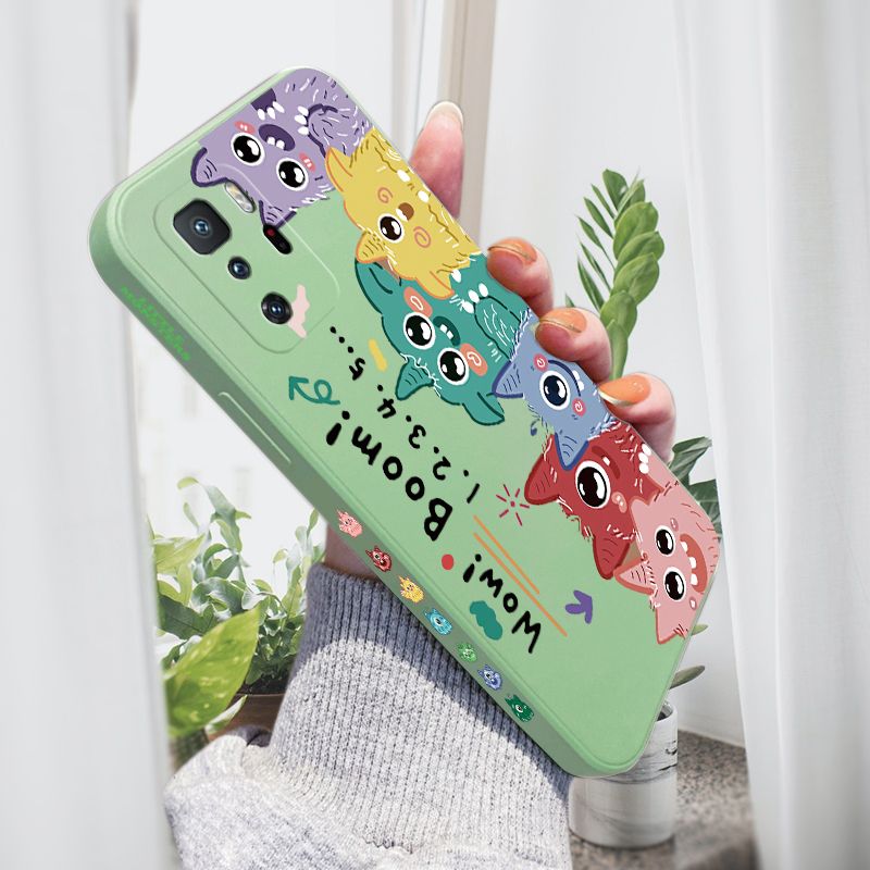 AMORVOR for Xiaomi Poco X3 GT Back Cover Cute Cartoon Monsters Side design Soft Case Liquid Silicone Phone Cases