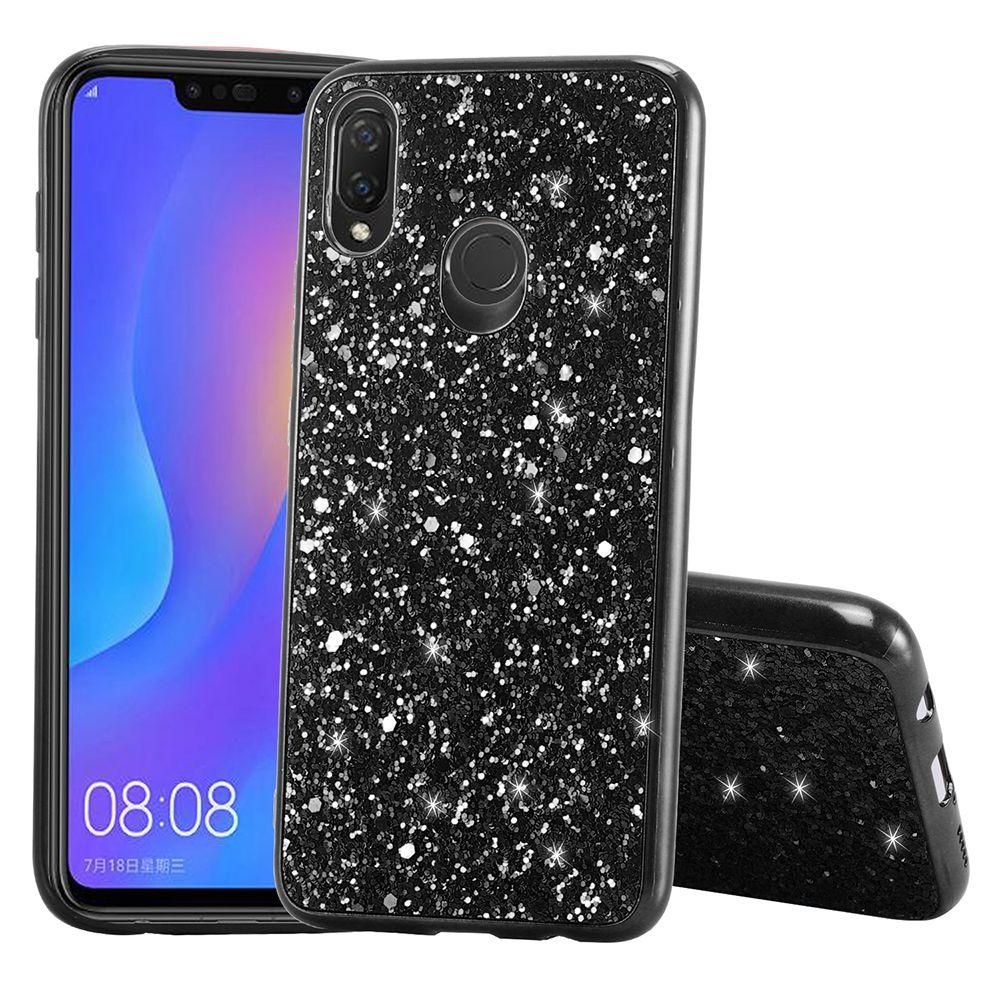 For Huawei Nova 3i Hard Luxury Sparkle Glitter Shiny Bling Sequin Electroplate Soft Bumper Case Cover