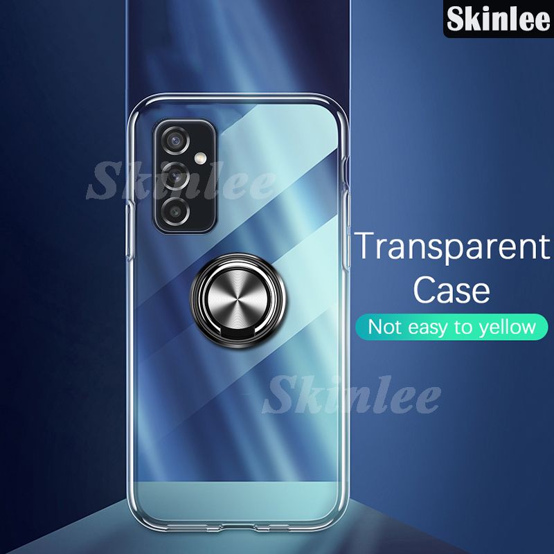 Skinlee Phone Case Samsung Galaxy A13 5G Ring Holder Cover Ultra Thin Transparent Car Navigation Holder Silicone Clear Cases for Samsung A13 5G Back Cover