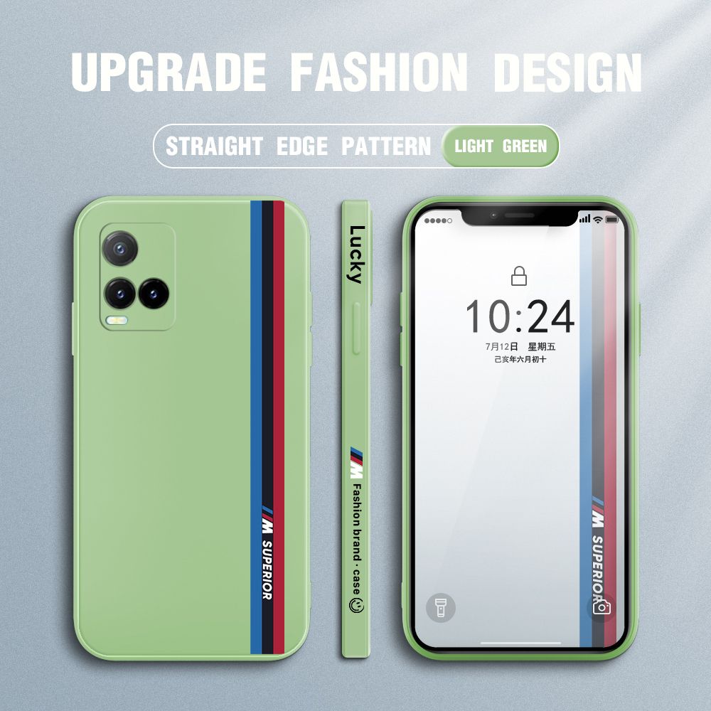 Jizetin for Vivo Y33S / Y21 / Y21S / Y21A / Y21T / Y33T Back Cover Simple Graffiti Track Side Design Liquid Silicone Phone Case Soft Full Camera Protect Phone Cases