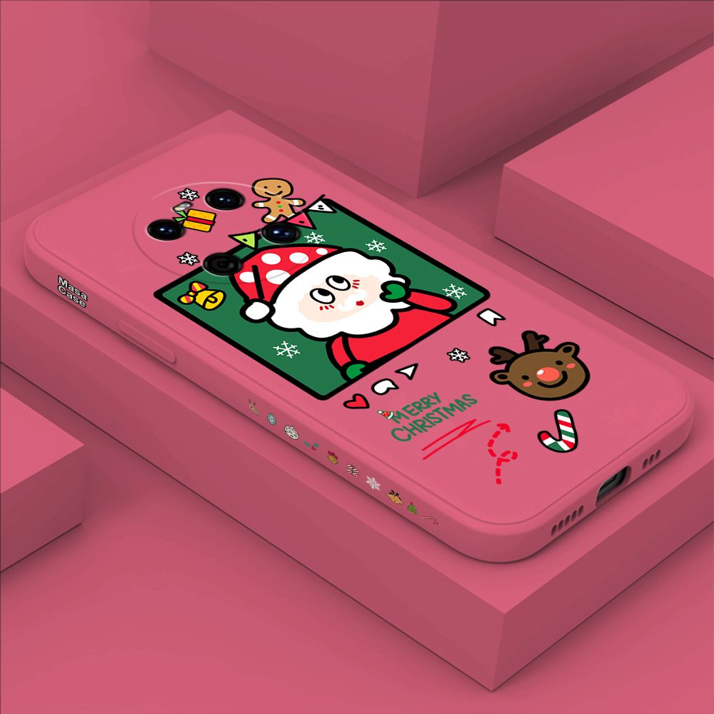 ZeroQiQi for Huawei Mate 40 Case Santa Claus Christmas Gifts Side Printing Cases Soft Liquid Silicone Phone Cover