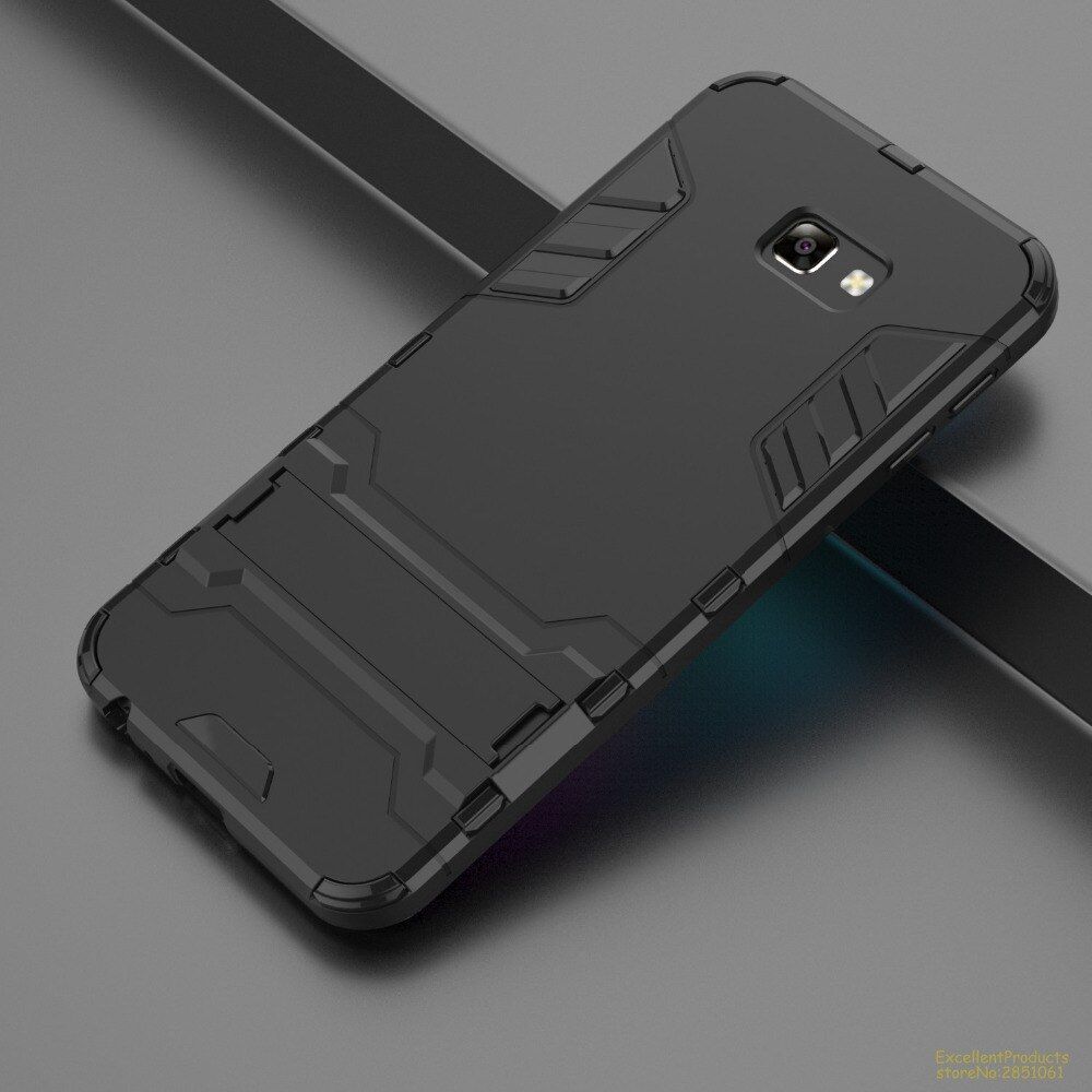 For Samsung Galaxy J4 Plus (J4+) J4 Prime Armor Premium Tactical Grip Kickstand Shockproof Dual Layer Rugged Hard & Soft Combination Back Cover - Phone Back Cover - Phone Back Cover
