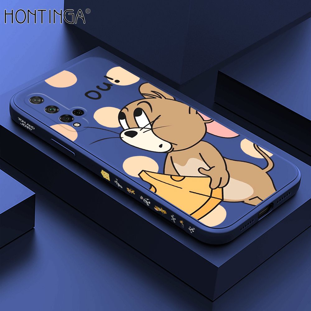Hontinga for Honor 20 / Nova 5T Case Side Design Cute Cartoon Mouse Back Cover Soft Square Edge Pattern Liquid Silicone Trend Phone Cases