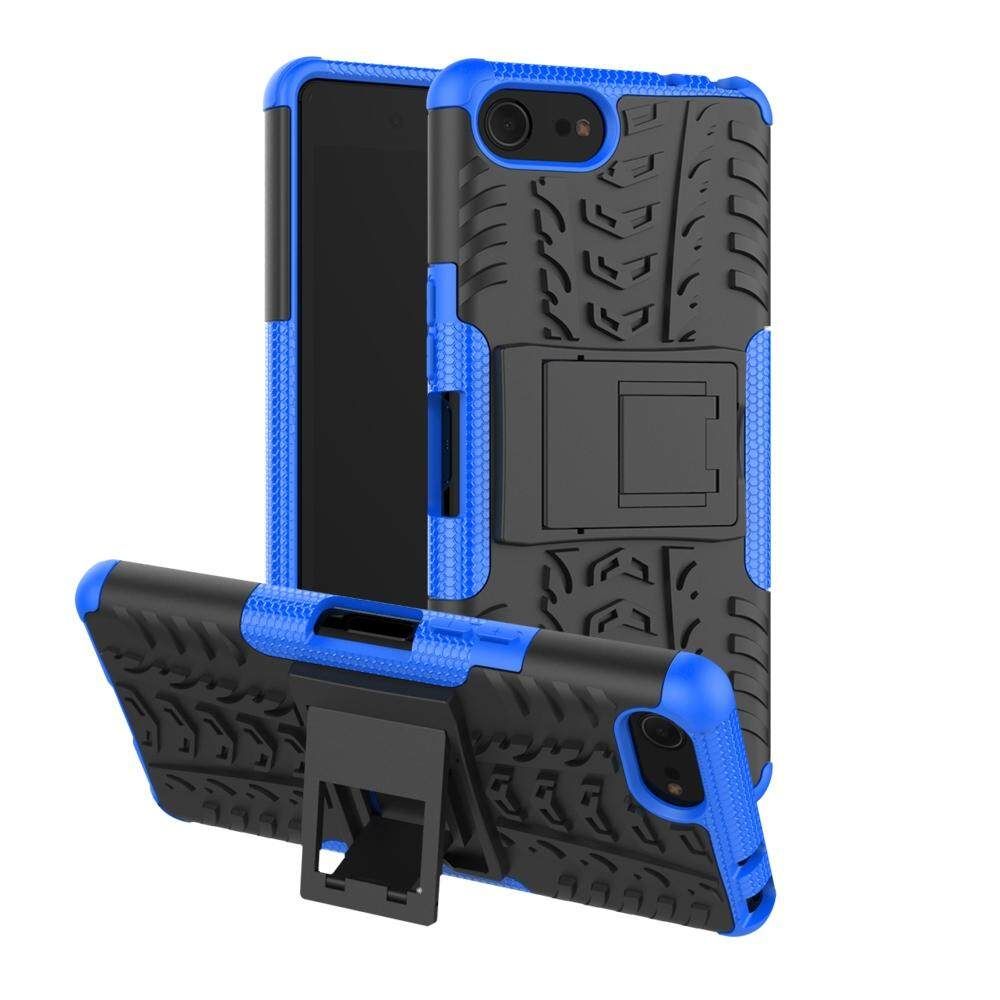 For Sony Xperia XZ4 Compact Dual Layer Heavy Duty Armor Tough Hybrid Shockproof Stand Protective Case Cover