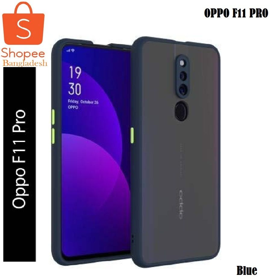 OPPO F11 Pro Luxury Translucent Smoky Hard Matte Case with Soft Edges, Shockproof Smooth Matte Feel Case Cover - Camera