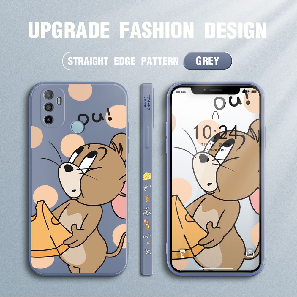 FHKL for OPPO A53 2020 Back Cover Jerry Side design Soft Case Multicolor Liquid Silicone Phone Cases