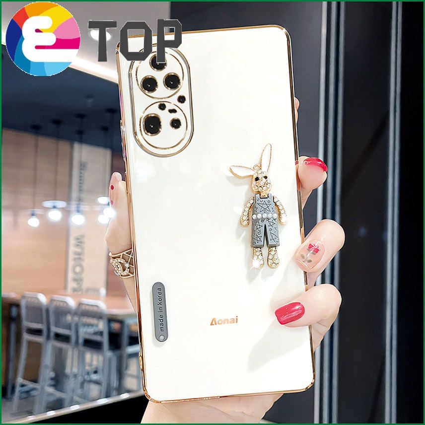 Suitable for Huawei p50 mobile phone shell female cute huaweip50pro silicone protective sleeve shell cartoon rabbit tide