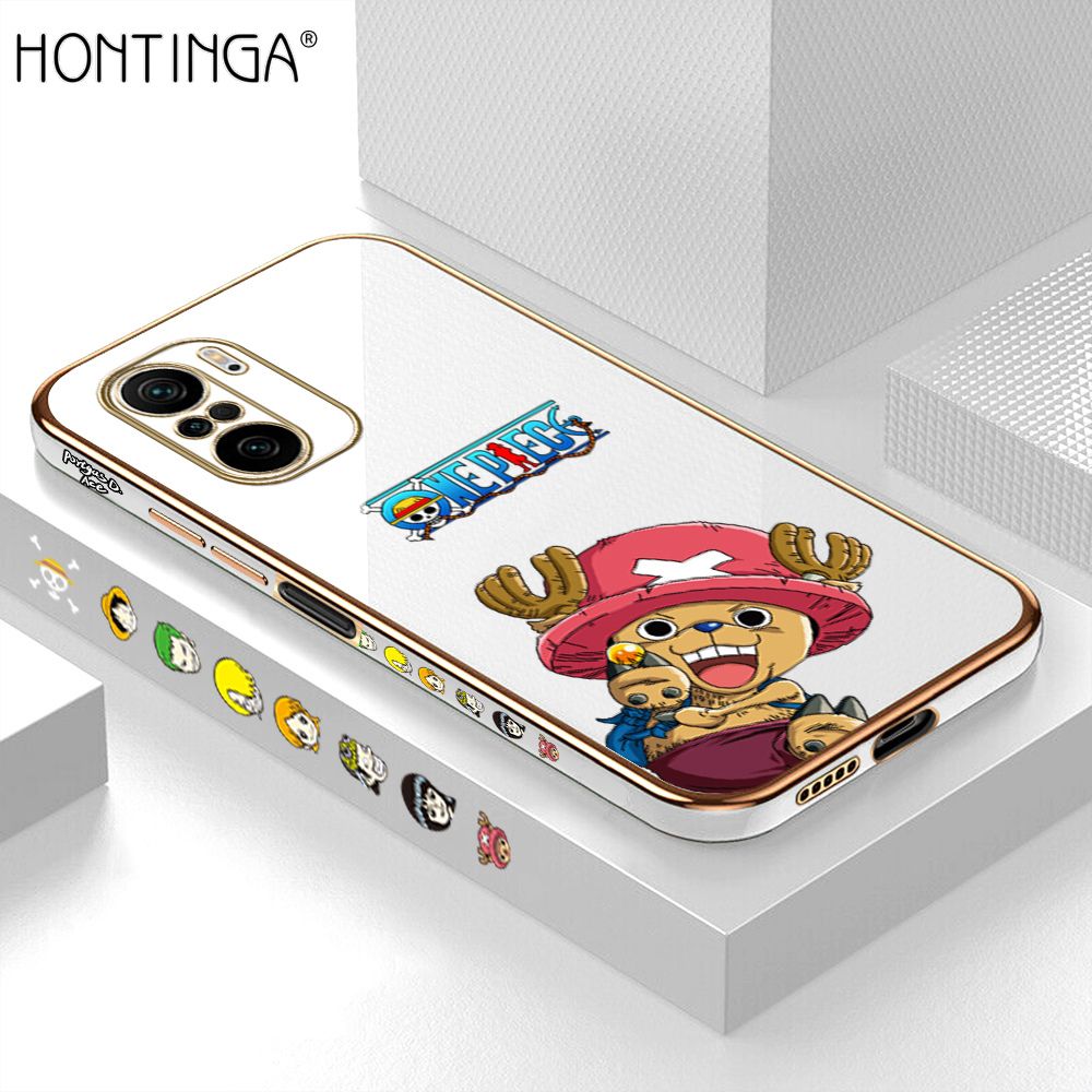 Hontinga for Xiaomi Poco F3 / Mi 11x / Redmi K40 / K40 Pro Case Luxury 6D Plating Soft Casing Silicone Square Frame Phone Cover Shiny Bling Side Print Cute Cartoon Choba Cases