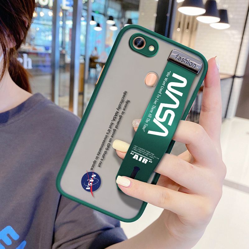 UCUC for OPPO F5 Wrist Strap Case Popular NASA Wristband Printing Cover Shockproof Frosted Phone Case