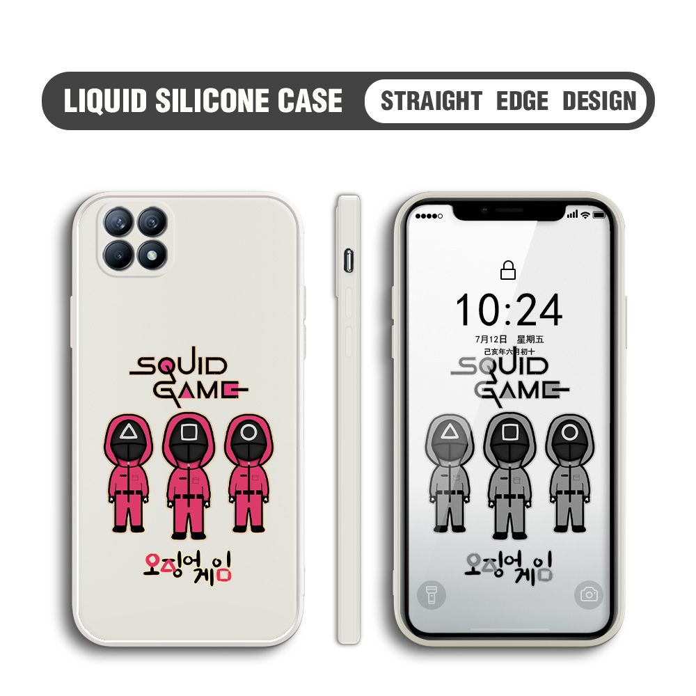 UCUC for OPPO Reno4 SE Case Trend Cartoon Korean Squid Phone Cover Liquid Silicone Case Phone Protective Case