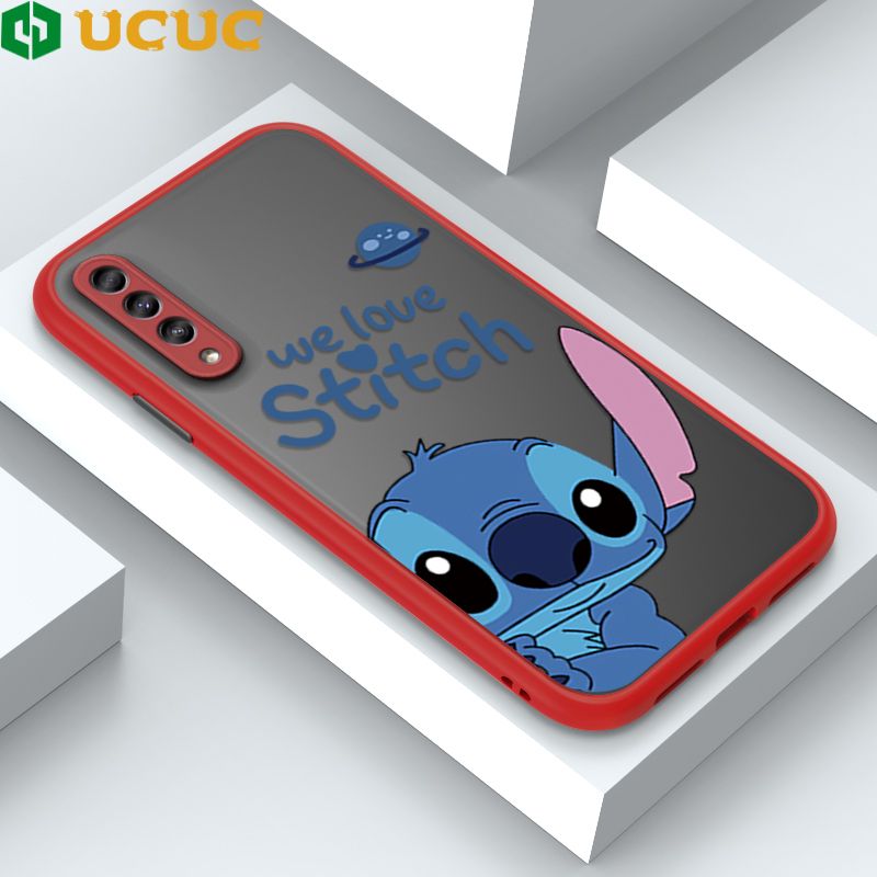 UCUC for Samsung Galaxy A50 A30S A50S Back Cover Peeping Stitch Frosted Transparent Hard Phone Case Thin Shockproof Full Cover Camera Protect Case