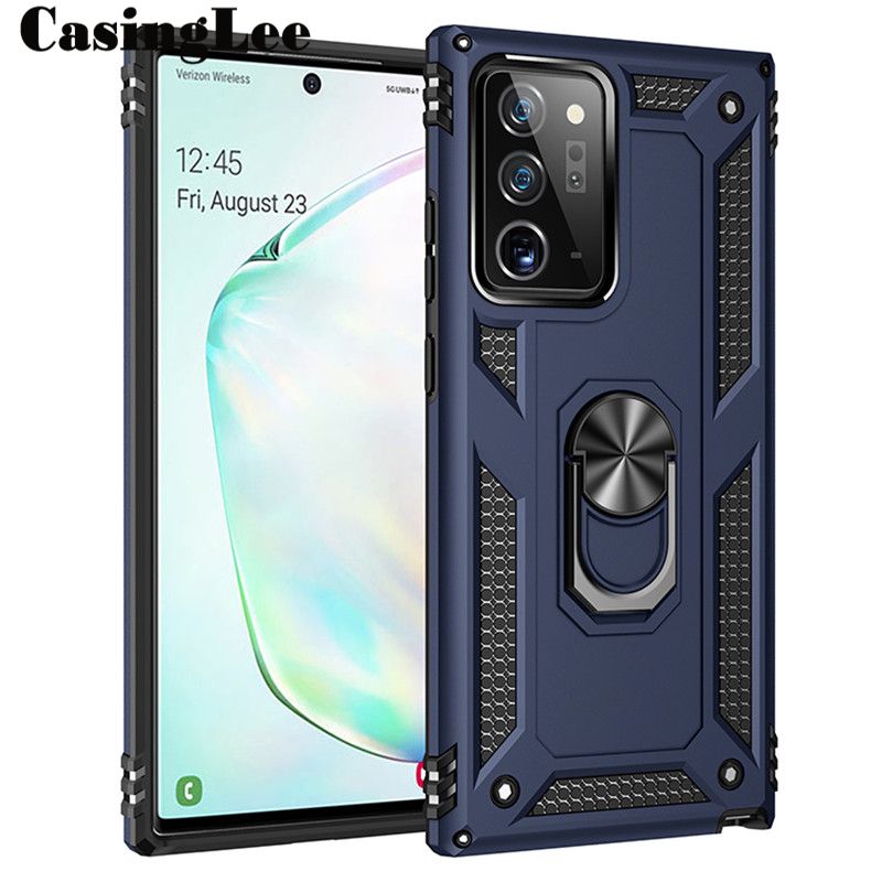 Protect Cover Shockproof Armor Stand Case for Samsung Galaxy Note 20 with Holder Ring Phone Cases for Galaxy Note 20 Car Magnet Back Cover