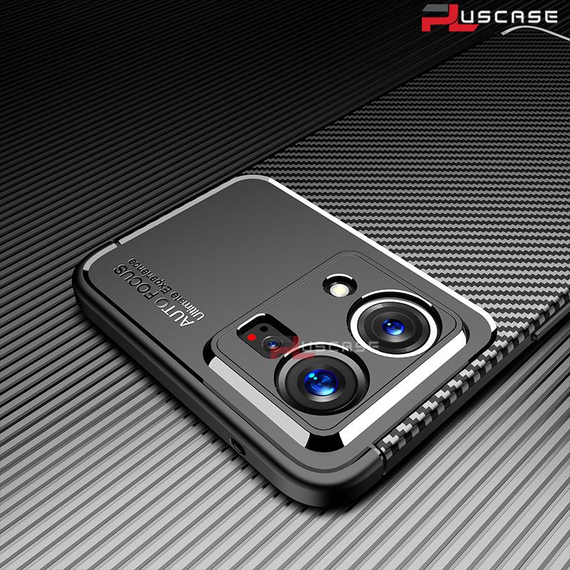 PlusCase for OPPO F21 Pro 4G / F21s Pro Carbon Fiber Armor Phone Case Soft Cover