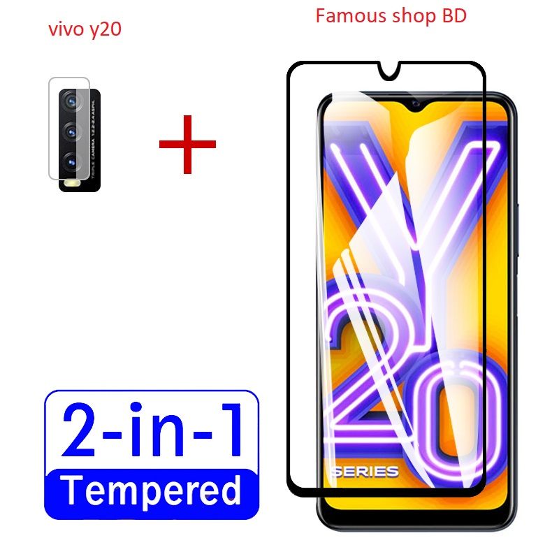 (2in1) vivo y20 Front screen protector+Back camera protector=2pcs
