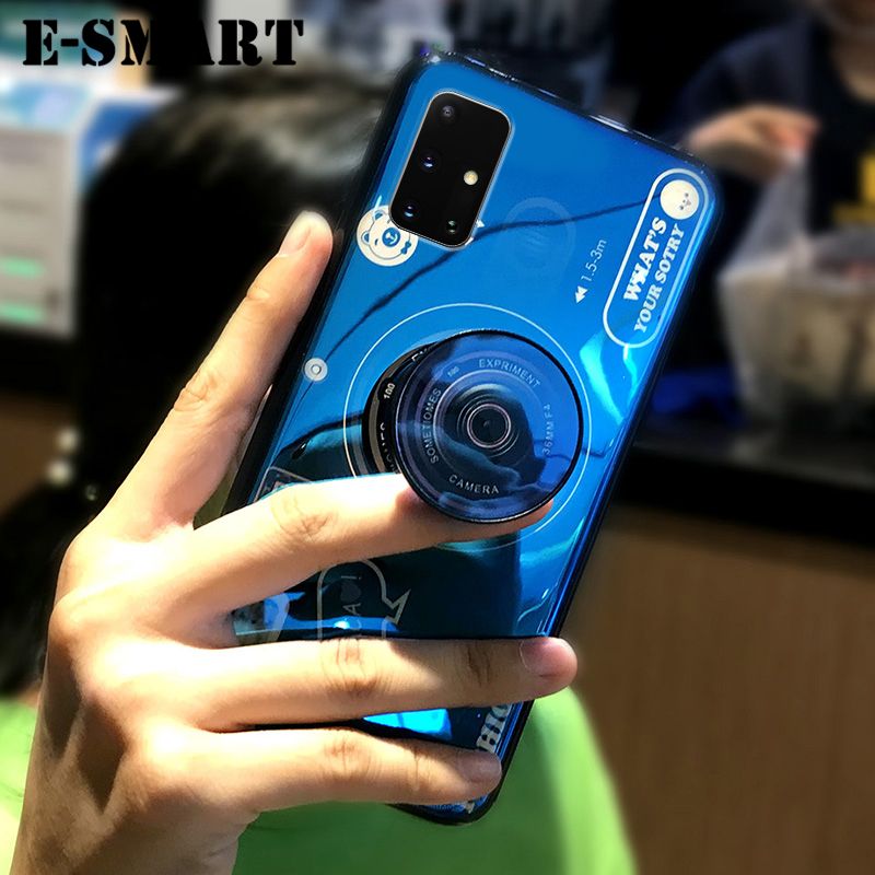 Phone Case Samsung Galaxy A71 Back Cover Cute 3D Design Camera Phone Cases with Stand Holder Lanyard Soft Silicone Shockproof Samsung A71 Case
