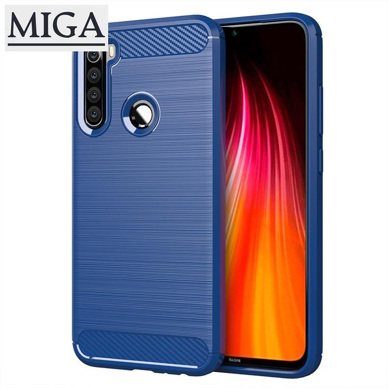 Phone Casing For Xiaomi Redmi Note 8 Shockproof Back Cover Silicone Phone Case Carbon Fiber Texture Brushed Cases Soft TPU Shell