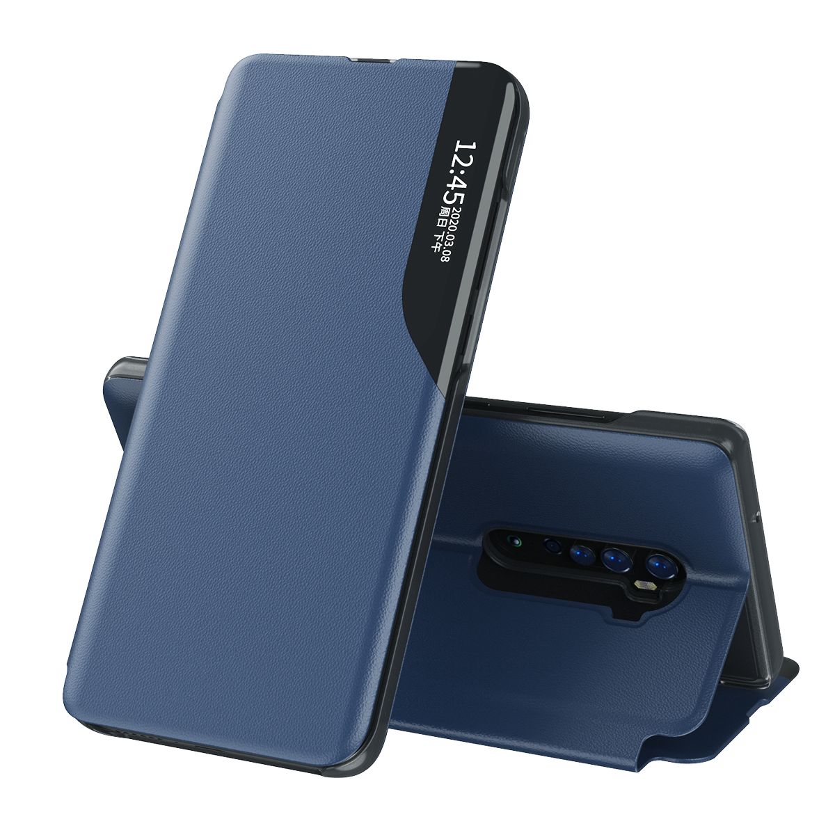 Flip Case For OPPO A9 2020 Phone Case Smart Window View Shockproof PU Leahter Cover