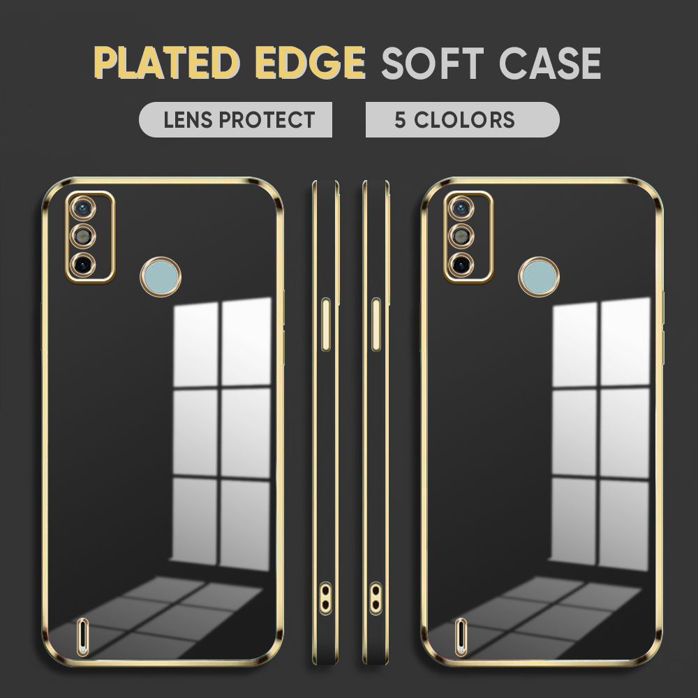Luxury 6D Plating Case for Tecno Spark 6 Go / Spark Go 2020 Back Cover Soft Silicone Square Frame Shiny Bling Phone Cases
